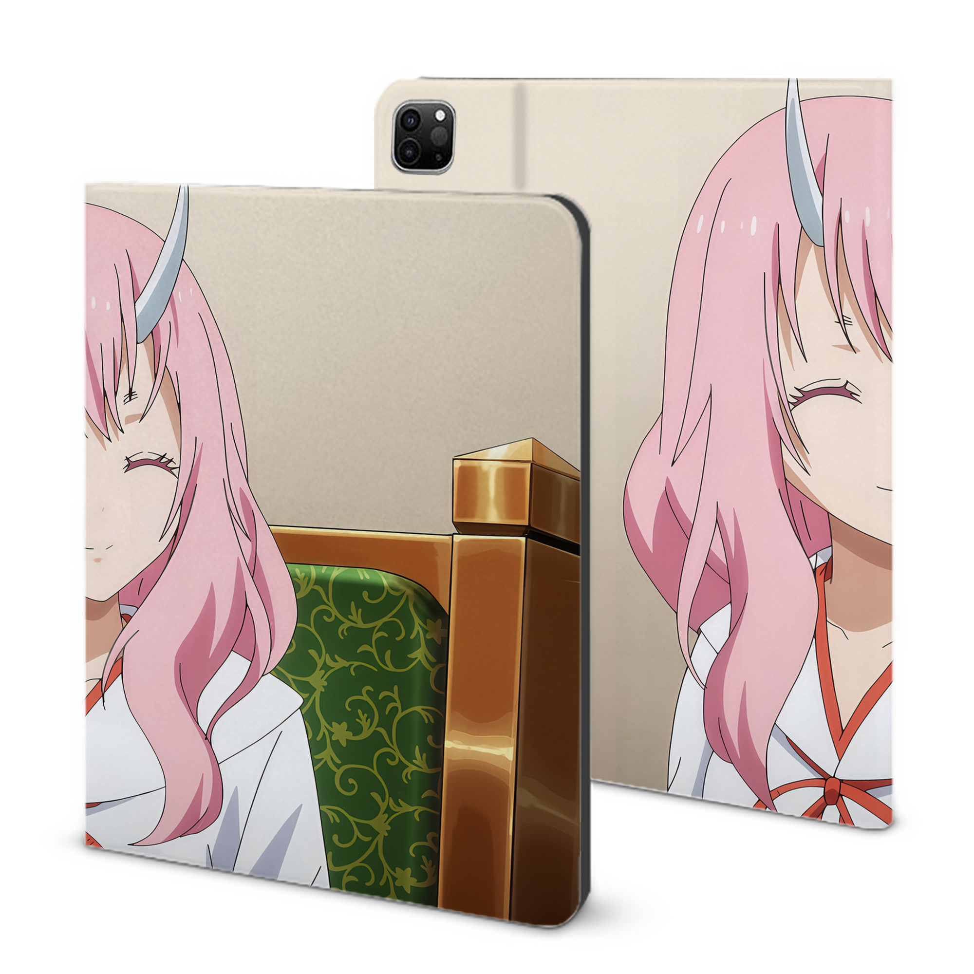 （画像用） 転スラ Regarding Reincarnated to Slime IPad ケース ブック型 PUレザー TPU 耐衝撃 軽量 薄型 ペン収納なし 全面保護 IPad 各モデル対応